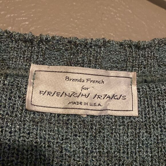 Ladies Brenda French for French Rags Turquoise and gray Cardigan size Large - Picture 4 of 11